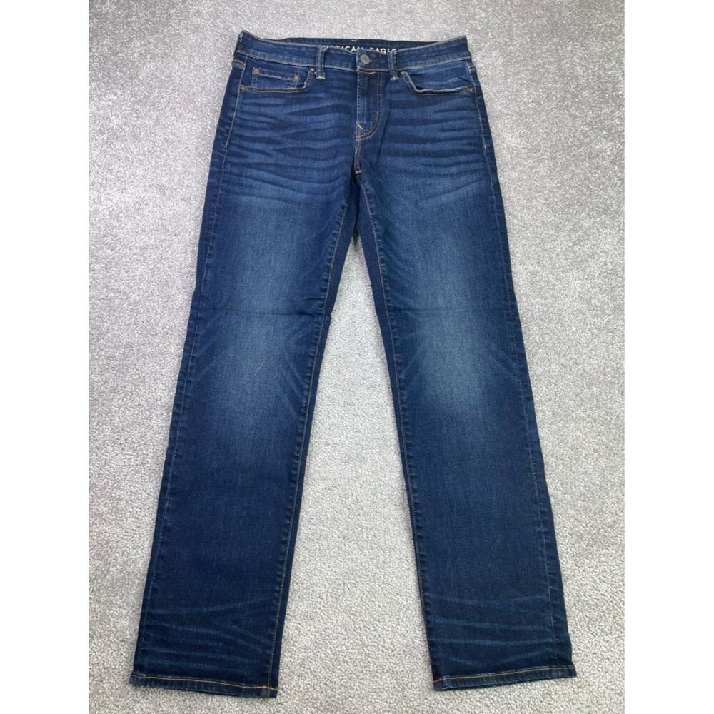 American Eagle AirFlex Jeans Men’s 31X30 Blue Straight Mid-Rise Dark Wash